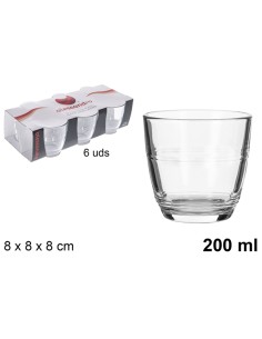 VASO 200ML 6UND CRISTAL CAFE