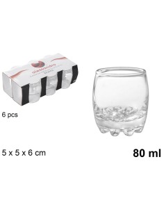 VASO 80ML 6UND CRISTAL ROMA