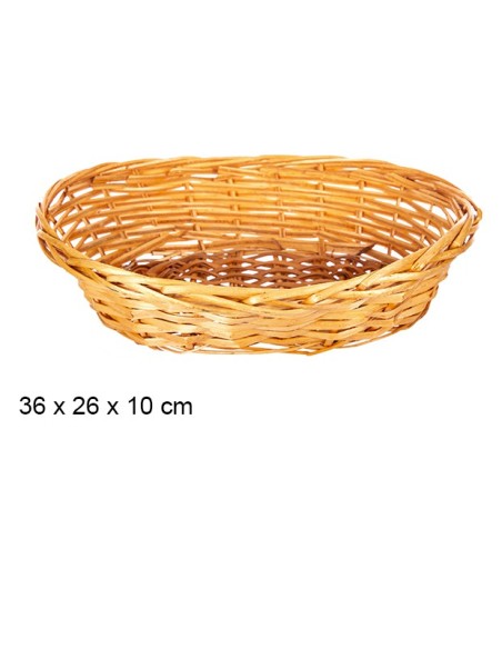 CESTA MIMBRE OVALADA MIEL 36X26X10 CM