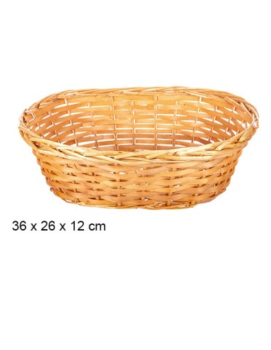 CESTA DE MIMBRE OVALADA MIEL 36X26 CM