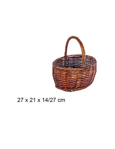 CESTA MIMBRE OVALADA CAOBA 27X21X14/27 CM