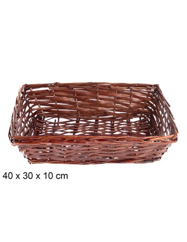 CESTAS MIMBRE RECTANGULAR CAOBA 40X30X10 CM