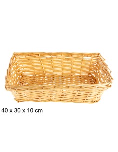 CESTAS MIMBRE RECTANGULAR MIEL 40X30X10 CM