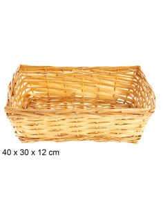 CESTAS MIMBRE RECTANGULAR MIEL 40X30X12 CM