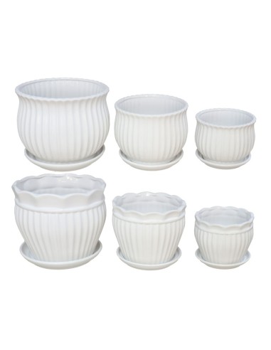 SET 3 MACETEROS C/PLATO LUX 22CM DIAM