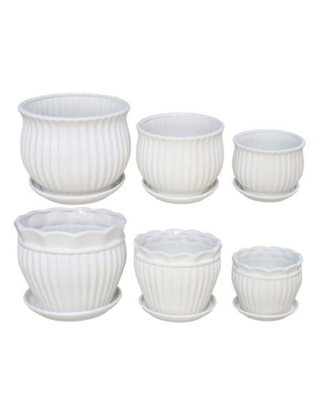 SET 3 MACETEROS C/PLATO LUX 22CM DIAM