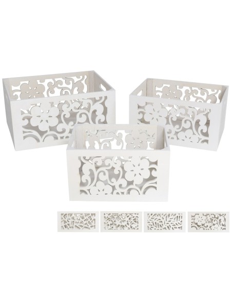 SET 3 CAJAS MADERA SEASONS 32X24X16CM 4S