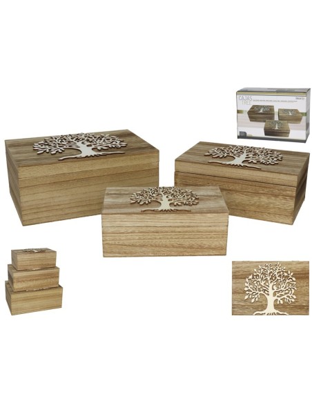 SET 3 CAJAS TREE 23X16X10CM