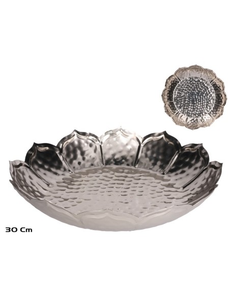 BANDEJA METAL 30X30X5CM NIQUEL