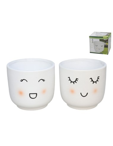 MACETERO CARITA BL 2SRT CERAMI.14X13,8X12,7 CM