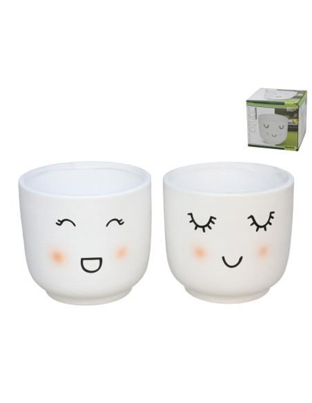 MACETERO CARITA BL 2SRT CERAMI.14X13,8X12,7 CM