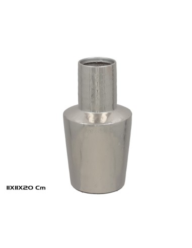 JARRON DECORATIVO NIQUELADO 11X11X20CM