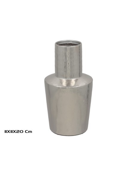 JARRON DECORATIVO NIQUELADO 11X11X20CM
