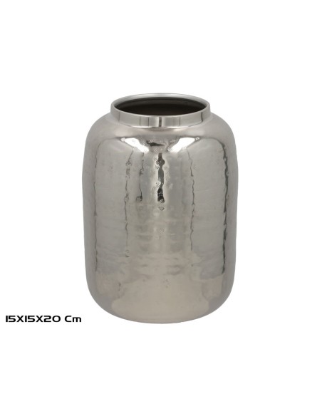 JARRON DECORATIVO NIQUELADO 15X15X20CM