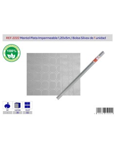 MANTEL IMPERMEABLE 1.20X5M PLATA