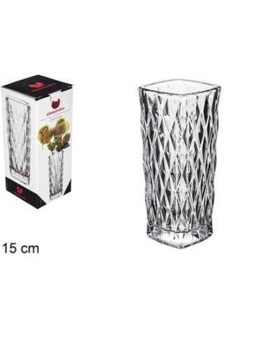 FLORERO CRISTAL CUADRADO ZAMORA 15 CM