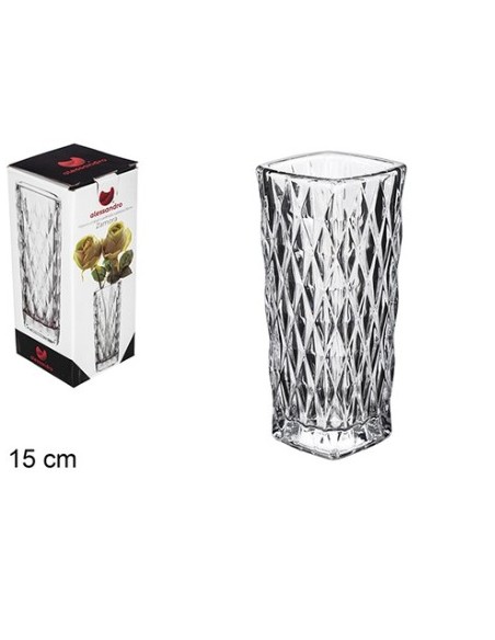 FLORERO CRISTAL CUADRADO ZAMORA 15 CM