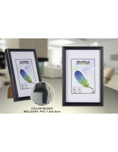 PORTAFOTO NEGRO PVC-605 40*50CM(6/12)