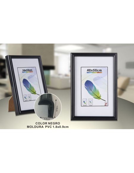 PORTAFOTO NEGRO PVC-605 40*50CM(6/12)