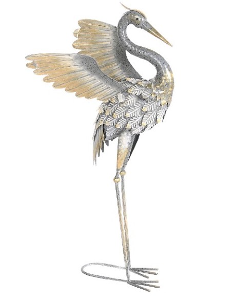 FIGURA METAL 34X40,6X82,6 GARZA GRIS