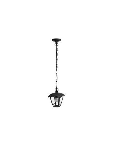APLIQUE EXTERIOR TECHO PLASTICO NEGRO 1 LUZ BOMBILLA NO INCL