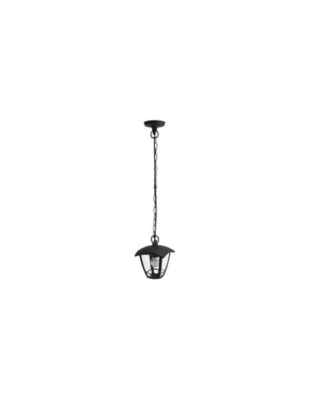 APLIQUE EXTERIOR TECHO PLASTICO NEGRO 1 LUZ BOMBILLA NO INCL
