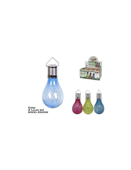 BOMBILLA SOLAR COLGAR COLOR 4LED 3STD