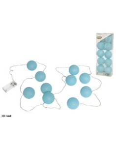 GUIRNALDA 10 LED BOLAS 6 CM AZUL