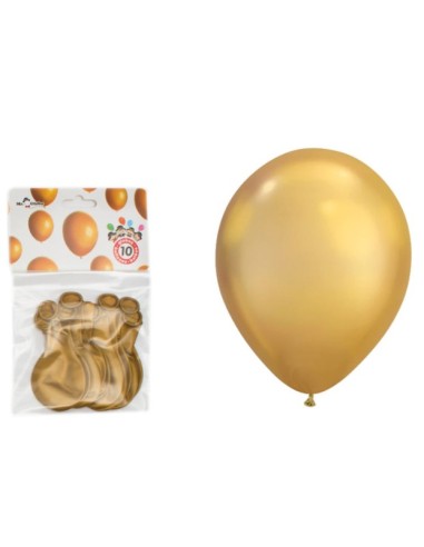B/S 10 GLOBOS METALIZADO ORO