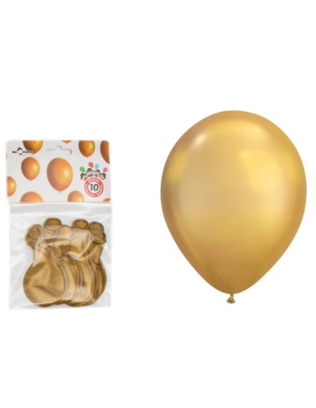 B/S 10 GLOBOS METALIZADO ORO