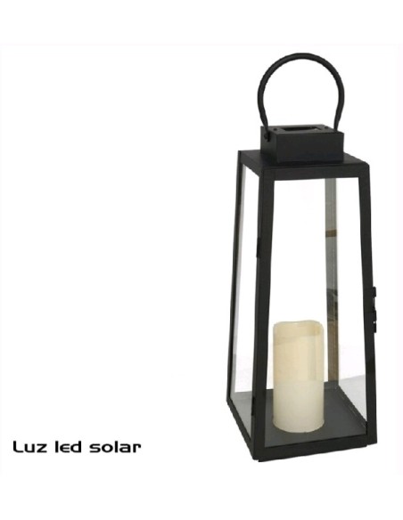 FAROL SOLAR CON VELA LED 18X18X45 CM