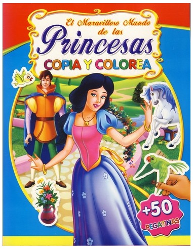 PRINCESAS COPIA Y COLOREA