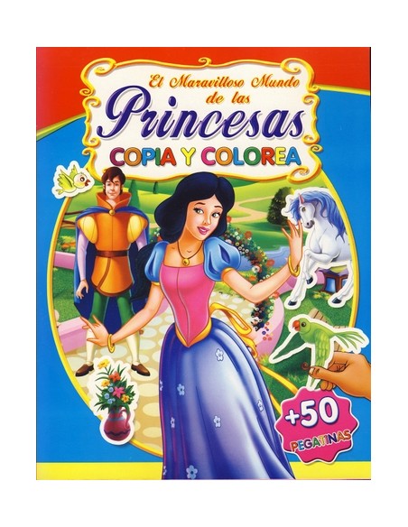 PRINCESAS COPIA Y COLOREA