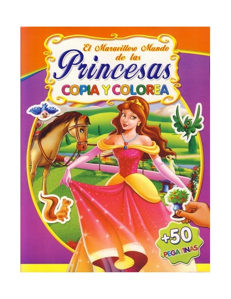 PRINCESAS COPIA Y COLOREA
