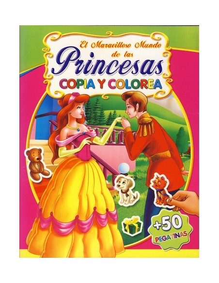 PRINCESAS COPIA Y COLOREA