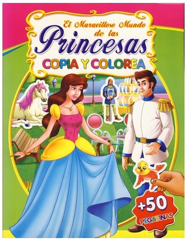 PRINCESAS COPIA Y COLOREA