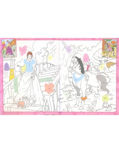 PRINCESAS COPIA Y COLOREA