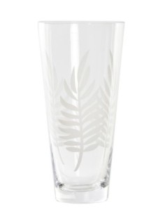 JARRON CRISTAL 10X10X20 HOJAS GRABADO TRANSPARENTE