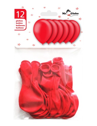 B/S 12 GLOBOS ROJOS