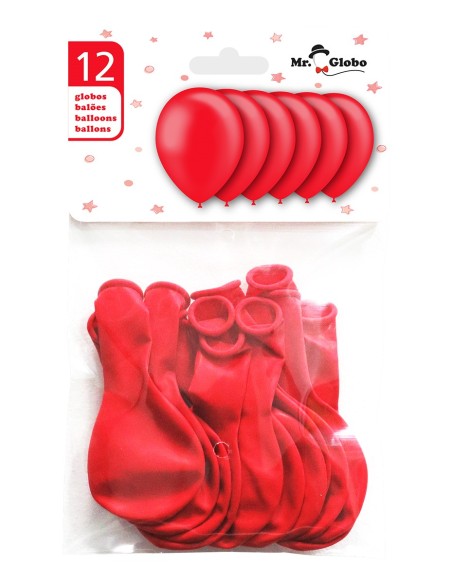 B/S 12 GLOBOS ROJOS