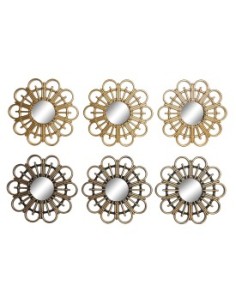 ESPEJO SET 3 PP CRISTAL DORADO REDONDO  25X2X25 2 SURT.