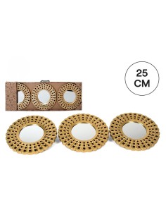 SET ESPEJOS LIAN 25 CM X3  -ORO