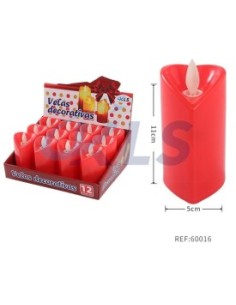 VELA ROJA LED CORAZON 5*11CM