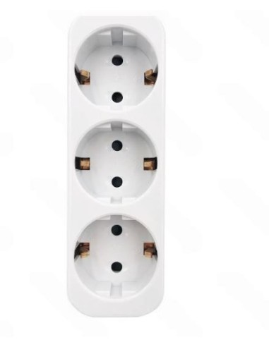 ADAPTADOR 3 VIAS 16 A BLANCO
