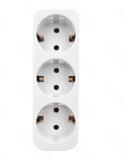 ADAPTADOR 3 VIAS 16 A BLANCO