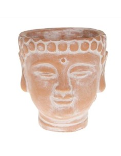 PLANTER BUDDHA CEMENT Ø8x9CM LIGHT ORANGE