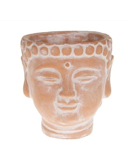 PLANTER BUDDHA CEMENT Ø8x9CM LIGHT ORANGE