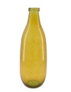 BOTELLA VIDRIO RECICLADO 15x40cm AMARILLO