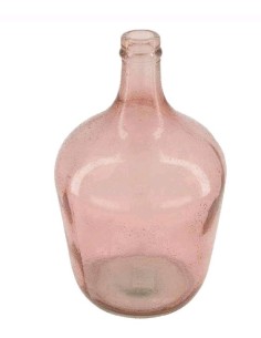 BOTELLA VIDRIO RECICLADOØ18x30cm ROSA
