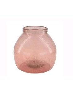FLORERO VIDRIO RECICLADO Ø21x20cm ROSA